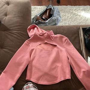 Buff Bunny cropped peek-a-boo sweater